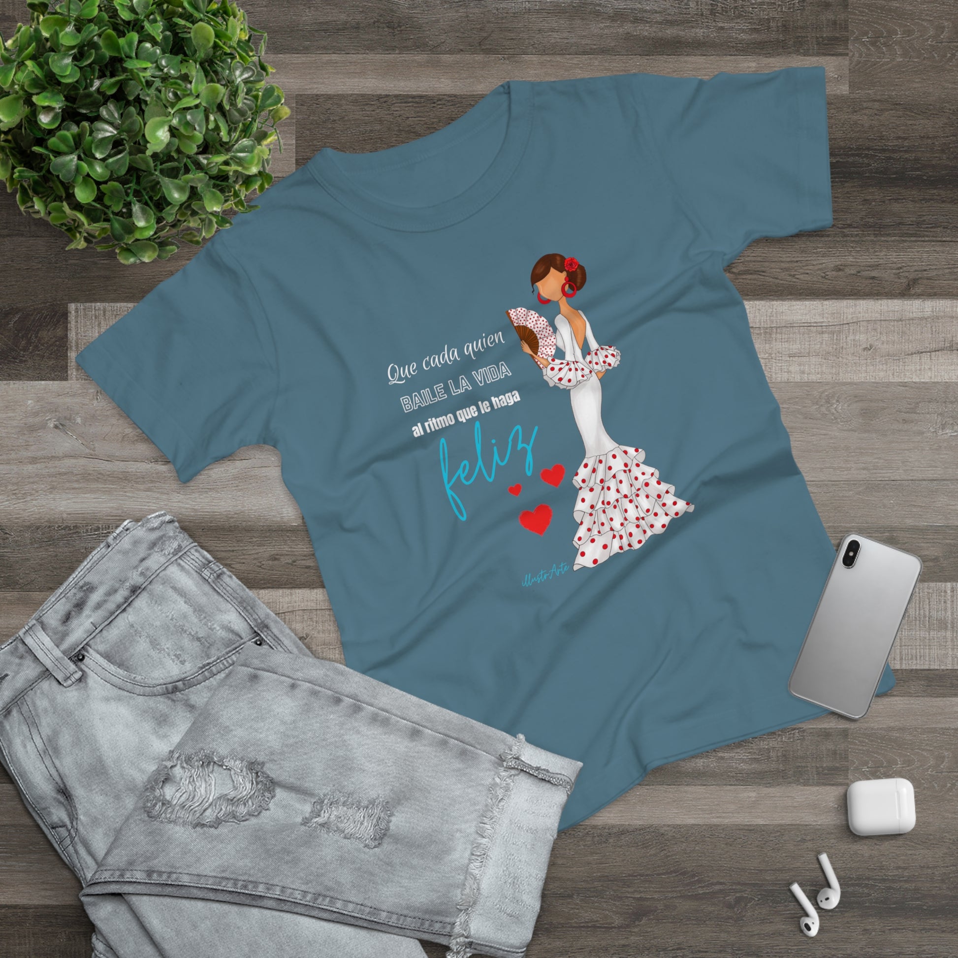 a t - shirt with a picture of a woman in a dress