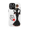 Funda de teléfono personalizada María vestido negro – para iPhone, Samsung, Pixel