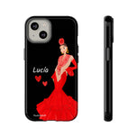 Personalised phone case flamenco dancer Lucía for iPhone 14, gloss finish – illustrArte