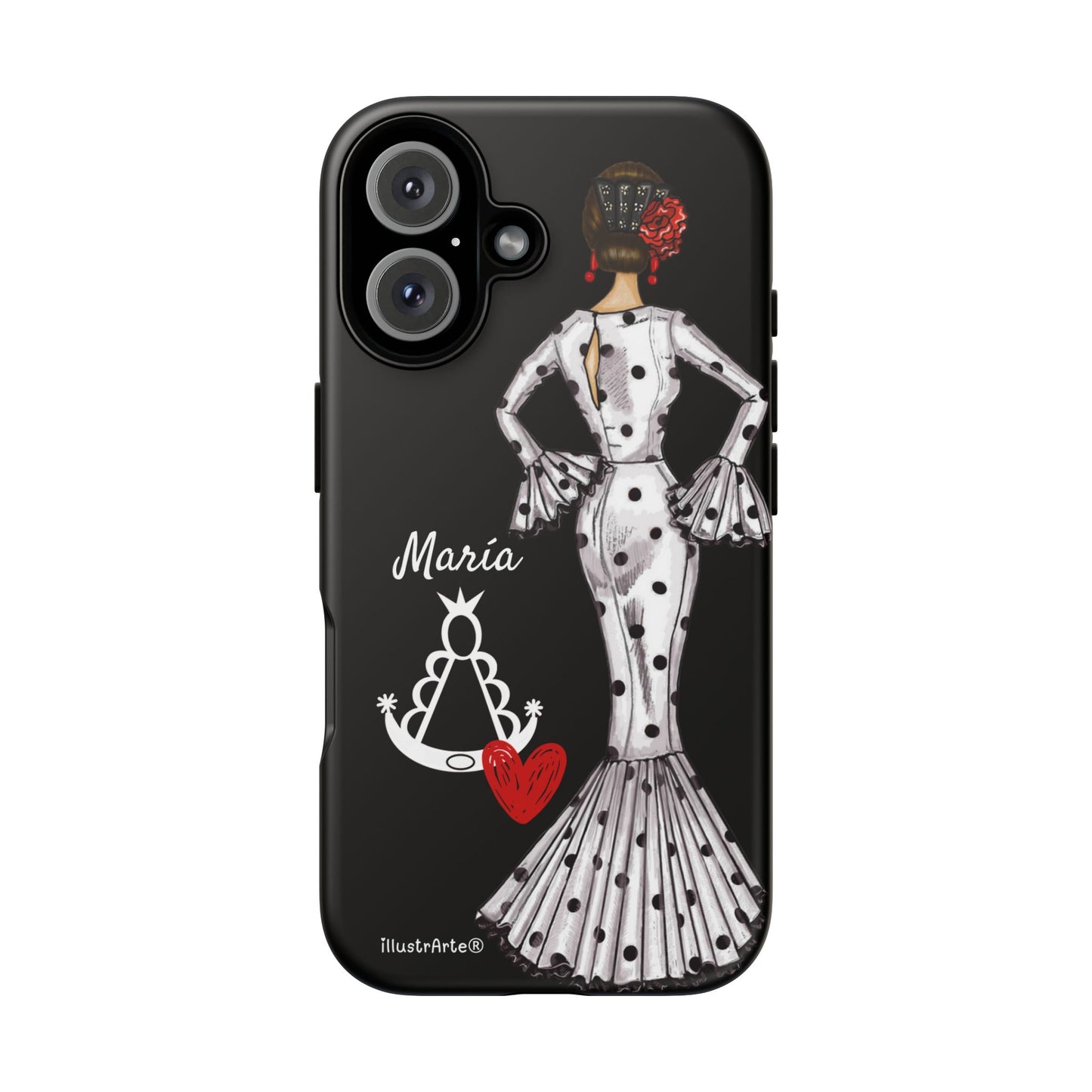 Funda de teléfono personalizable María blanco Virgen del Rocío – para iPhone, Samsung, Pixel