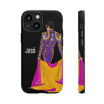 Personalised phone case bullfighter José for iPhone 13 Mini, matte finish – illustrArte