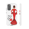 Funda de teléfono personalizada María vestido rojo – iPhone, Samsung, Pixel