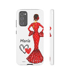 Personalised phone case flamenco dancer María, red dress for Samsung Galaxy S20 FE, gloss finish – illustrArte