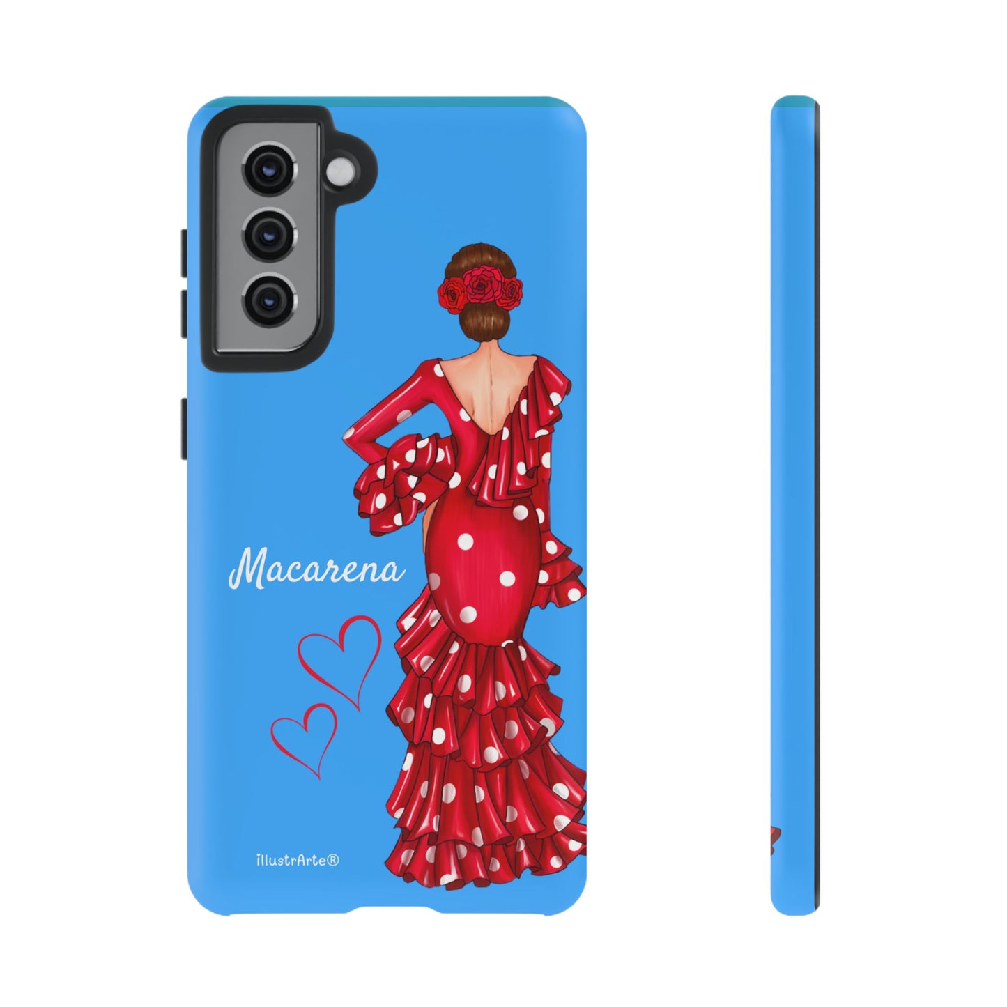 Funda de teléfono personalizada Macarena azul – para iPhone, Samsung, Pixel