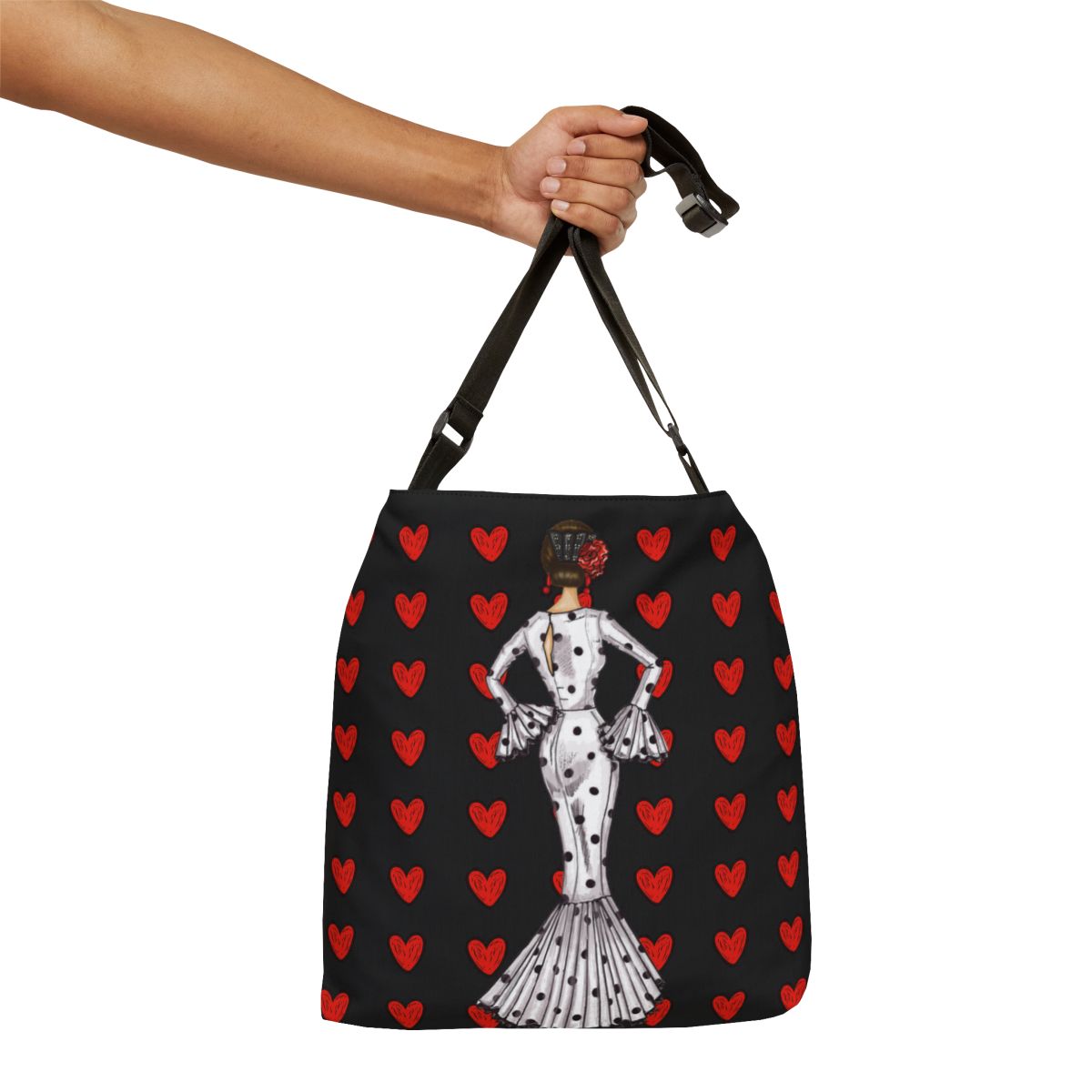 Customizable Adjustable Handles Bag - Veronica Model with Hearts