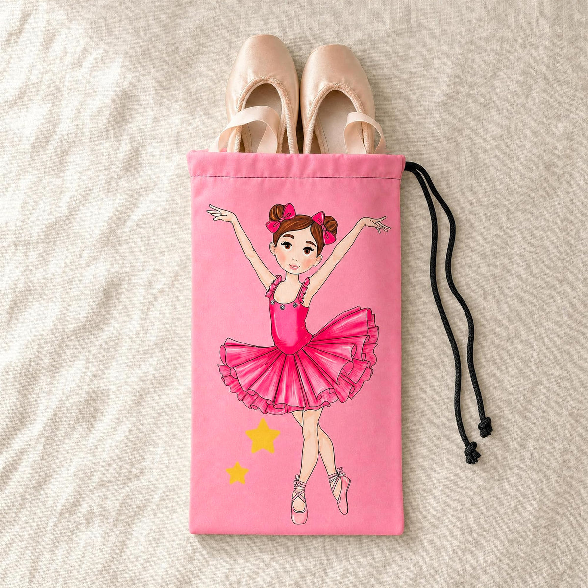 Saco para sapatilhas de ballet illustrArte 20 x 36 cm – design Marina – vista 5