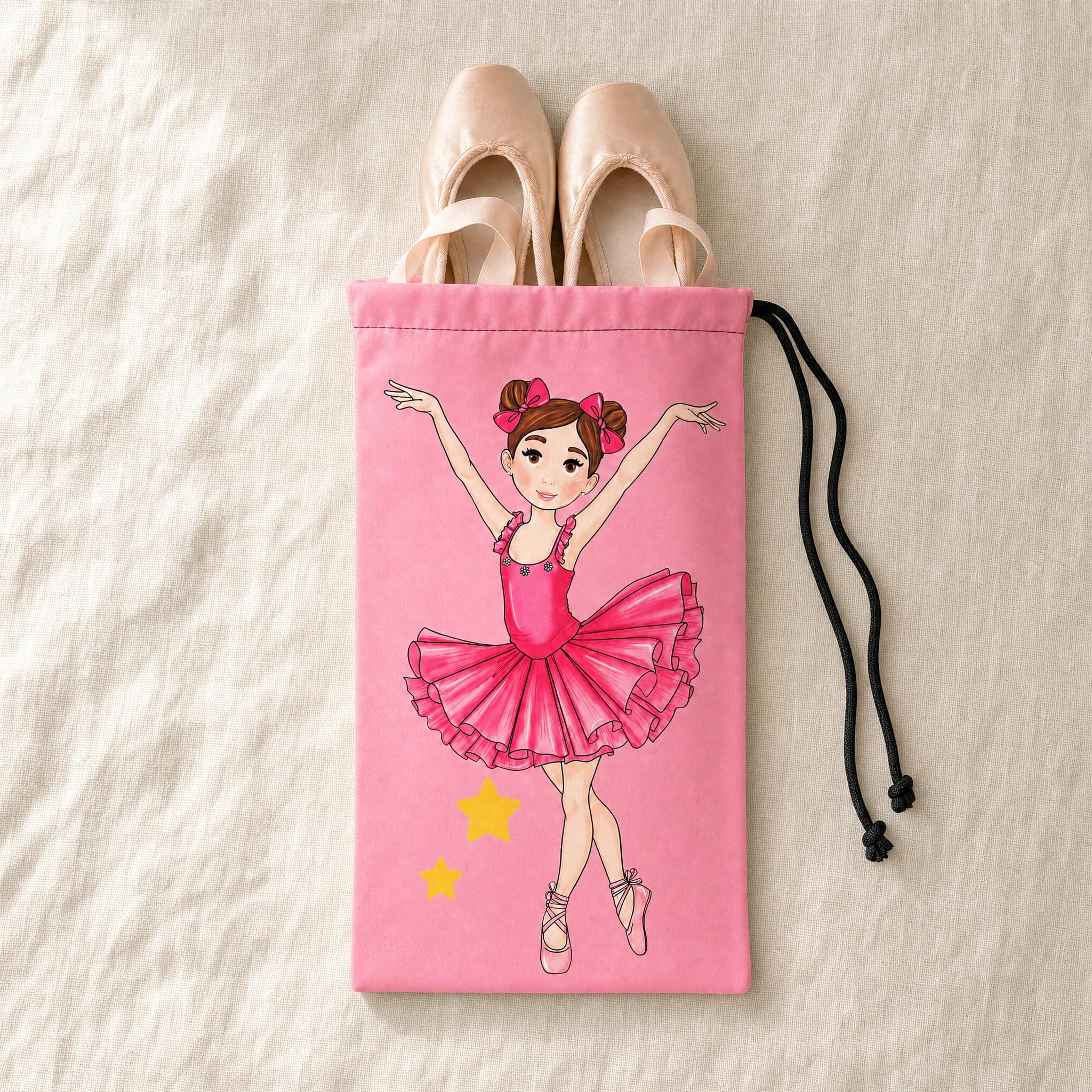 Bolsa para zapatillas de ballet illustrArte 20 x 36 cm – diseño Marina – vista 5