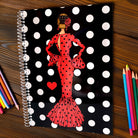 Libreta flamenca illustrArte – María Rojo, tapa negra con lunares – vista 6