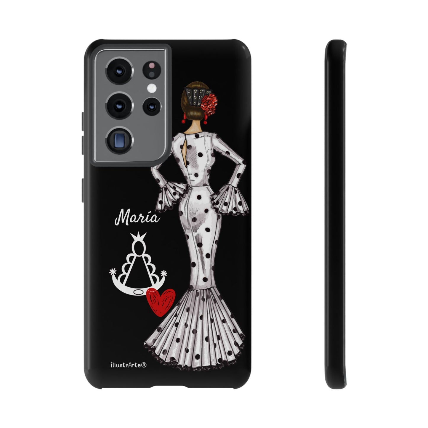 Funda de teléfono personalizable María blanco Virgen del Rocío – para iPhone, Samsung, Pixel