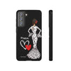 Funda de teléfono personalizada María vestido blanco – para iPhone, Samsung, Pixel