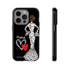 Funda de teléfono personalizada María vestido blanco – para iPhone, Samsung, Pixel