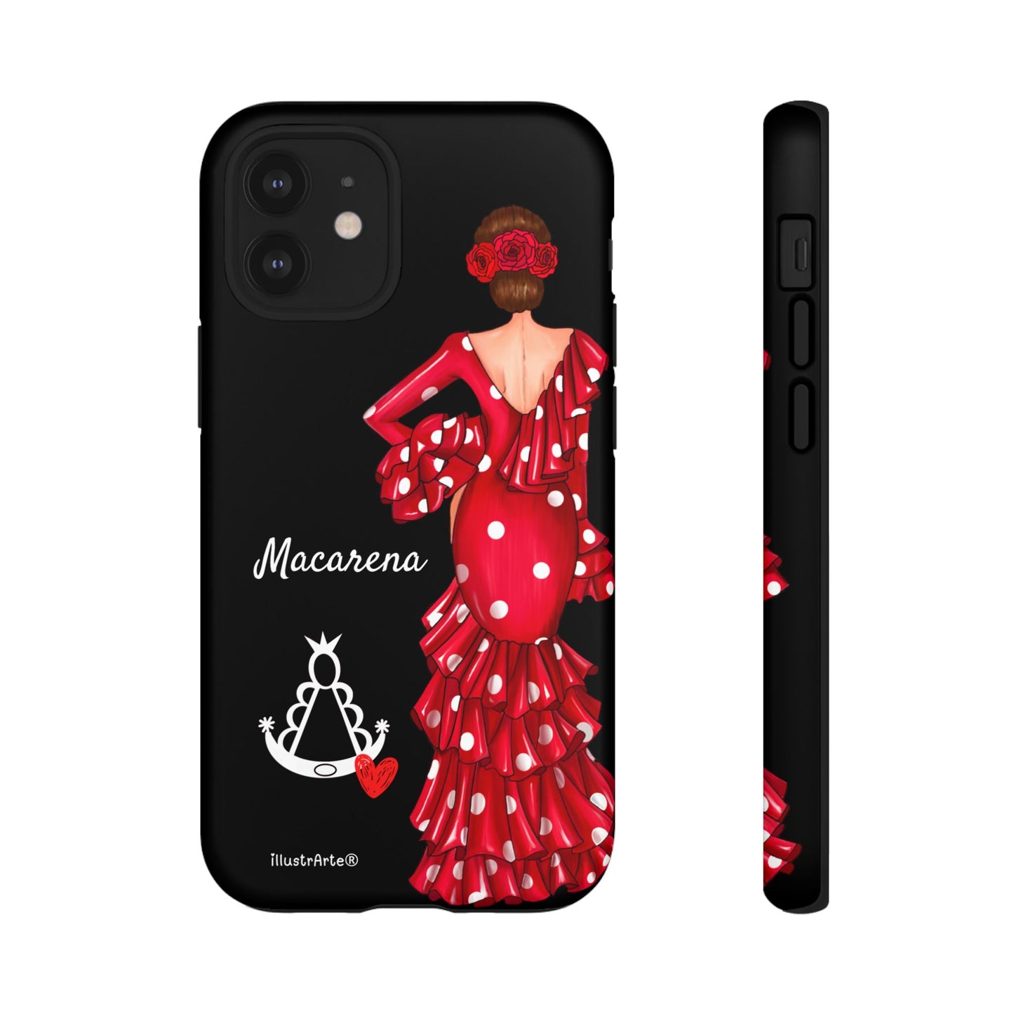 Funda de teléfono personalizada Macarena negro – para iPhone, Samsung, Pixel