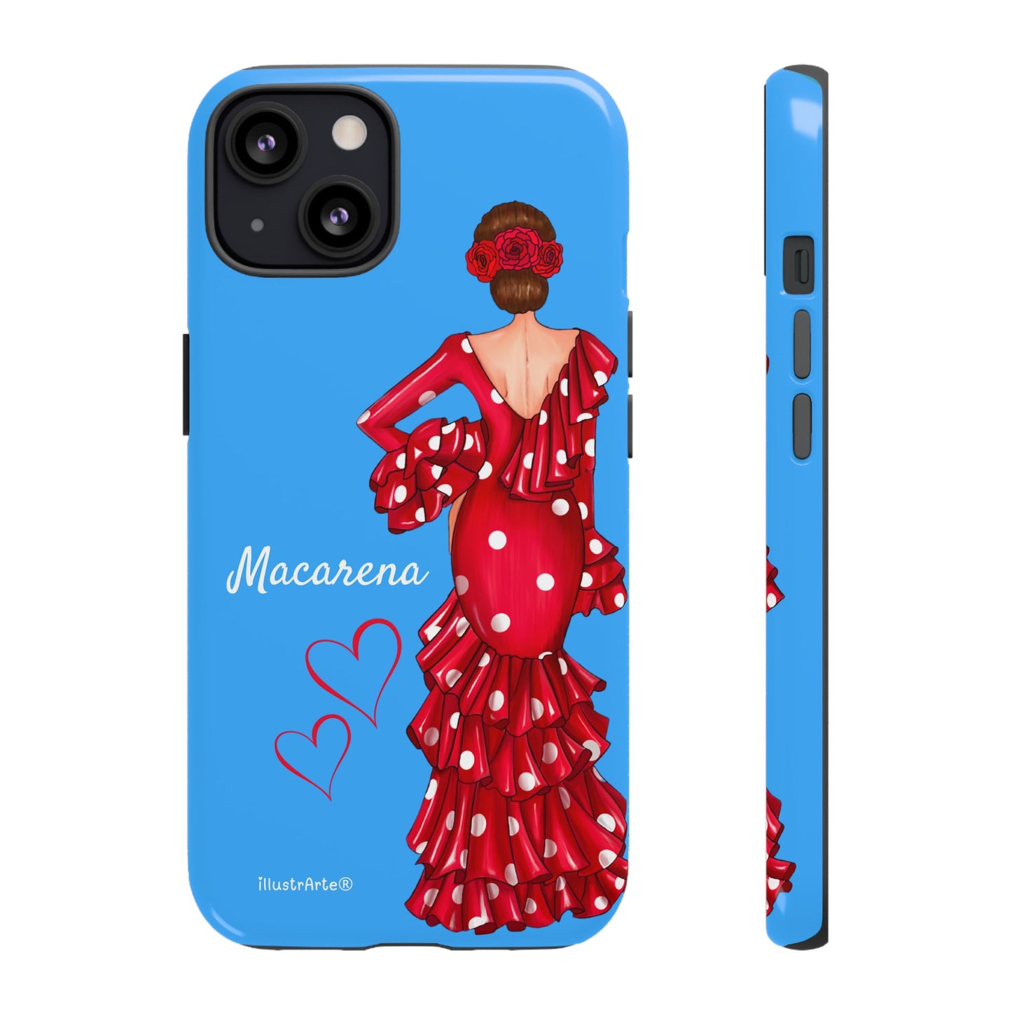 Funda de teléfono personalizada Macarena azul – para iPhone, Samsung, Pixel