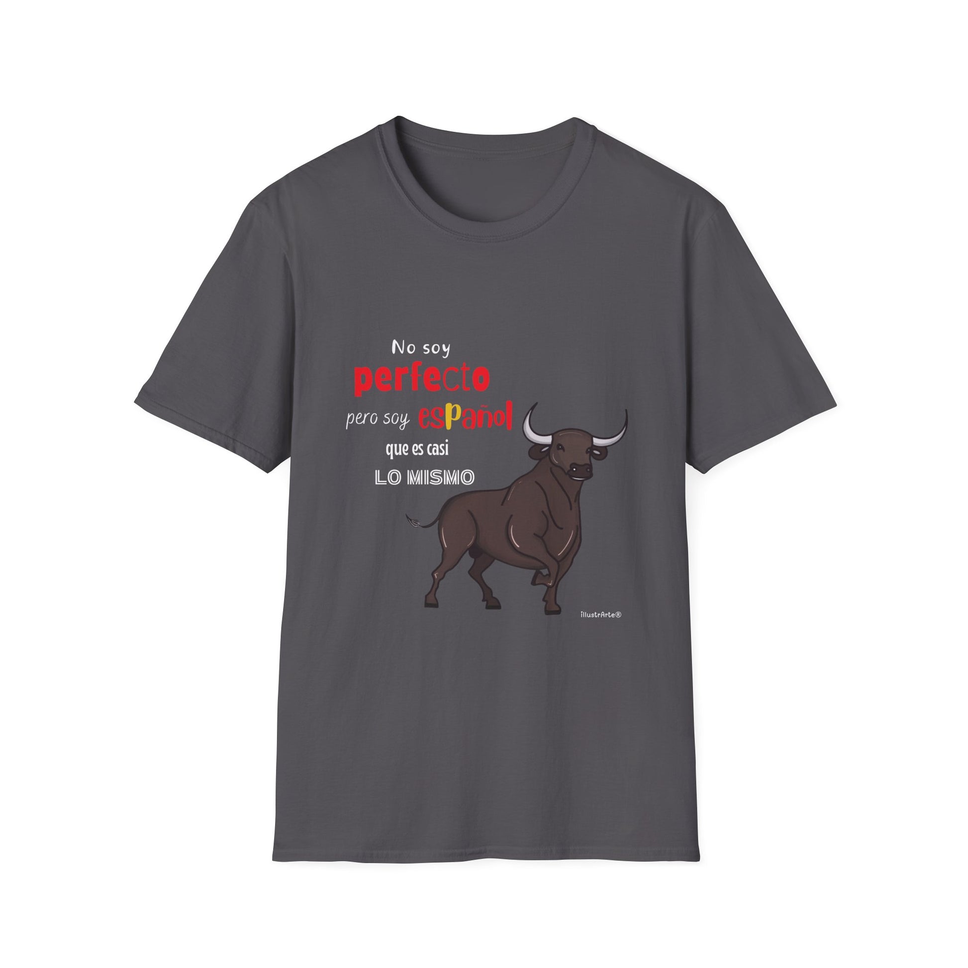 una camiseta gris con un toro en ella