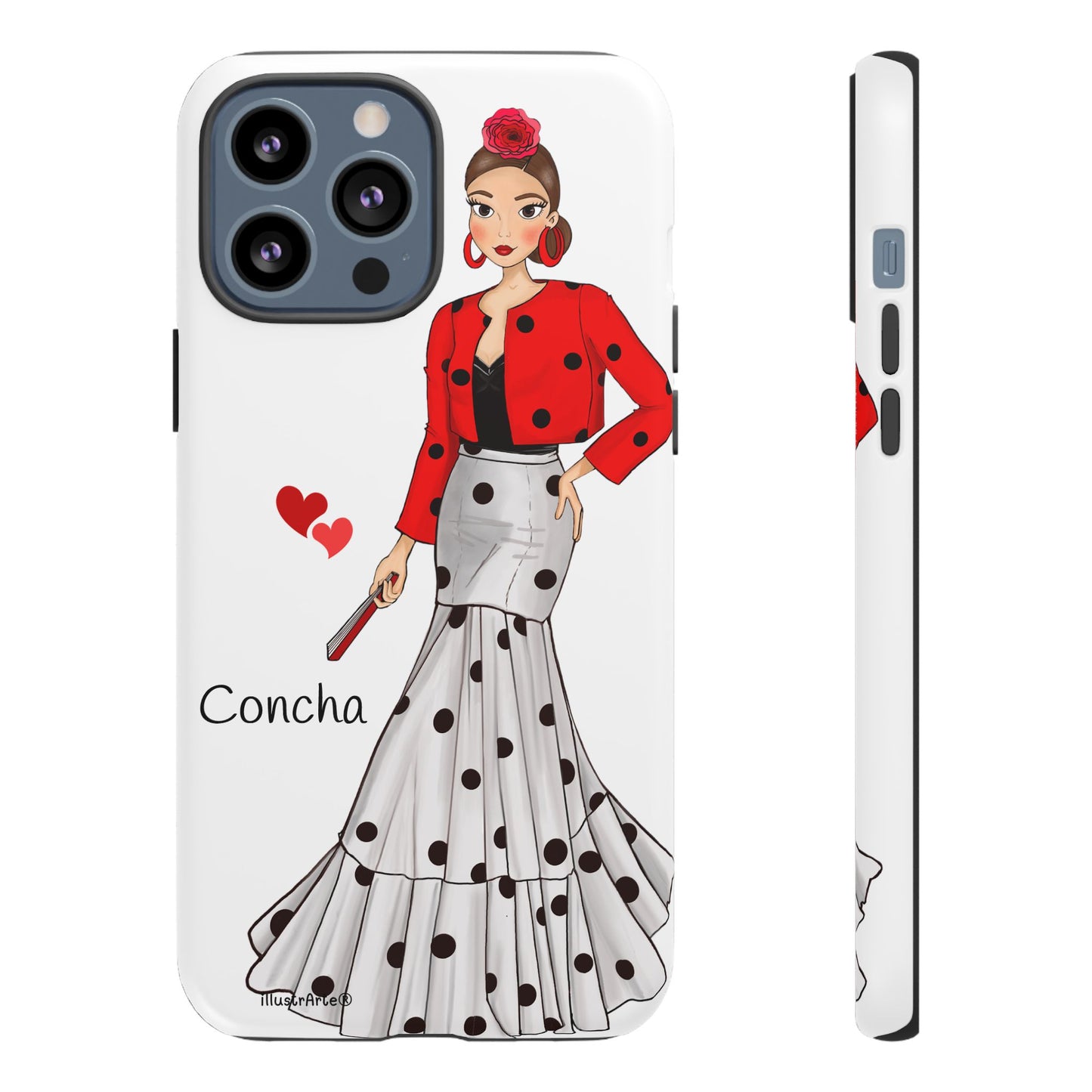 Funda de teléfono personalizable con diseño de la Virgen, modelo Conchita, perfectas para destacar tu estilo.