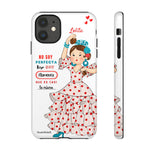 Personalised phone case flamenco dancer Lolita, with quote for iPhone 11, gloss finish – illustrArte
