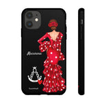 Personalised phone case flamenco dancer Macarena, with a little Virgin Mary for iPhone 11, gloss finish – illustrArte