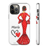 Funda de teléfono personalizada María vestido rojo – iPhone, Samsung, Pixel