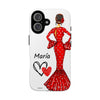 Funda de teléfono personalizada María vestido rojo – iPhone, Samsung, Pixel