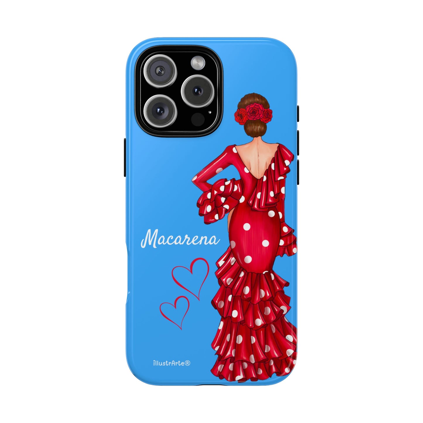 Funda de teléfono personalizada Macarena azul – para iPhone, Samsung, Pixel