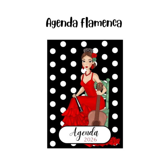 Agenda Flamenca 2026 “Cayetana” – 2 Días por Página – Ilustraciones Flamencas – Eventos Flamencos del Año – Diseño illustrArte (Copy) (Copy) (Copy)