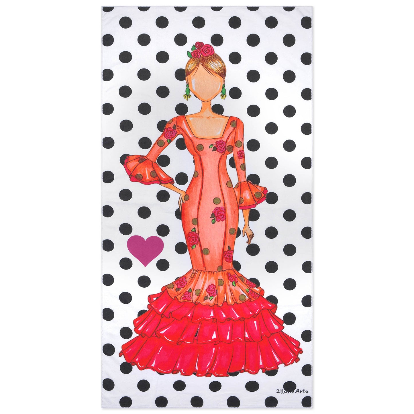 a paper cutout of a woman in a red dress