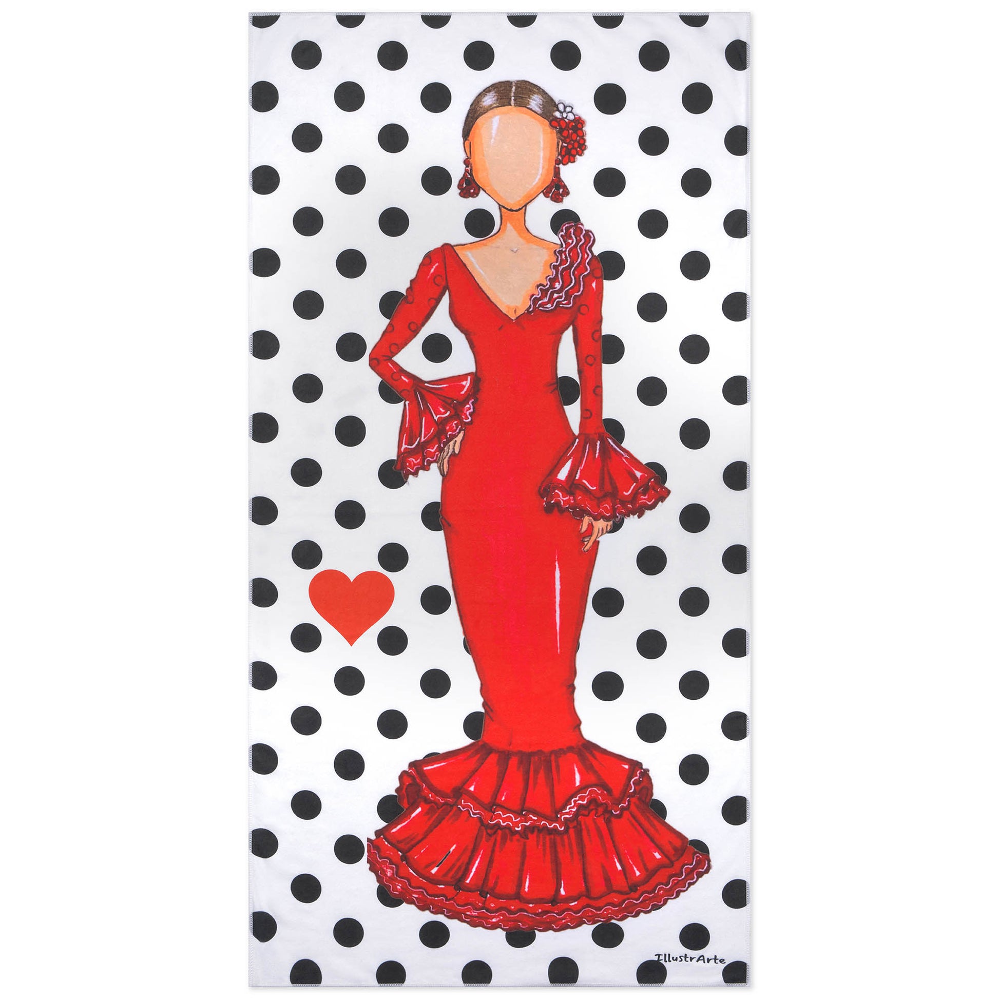 a paper cutout of a woman in a red dress