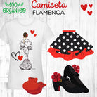 una camiseta de mujer con una imagen de una mujer en un vestido