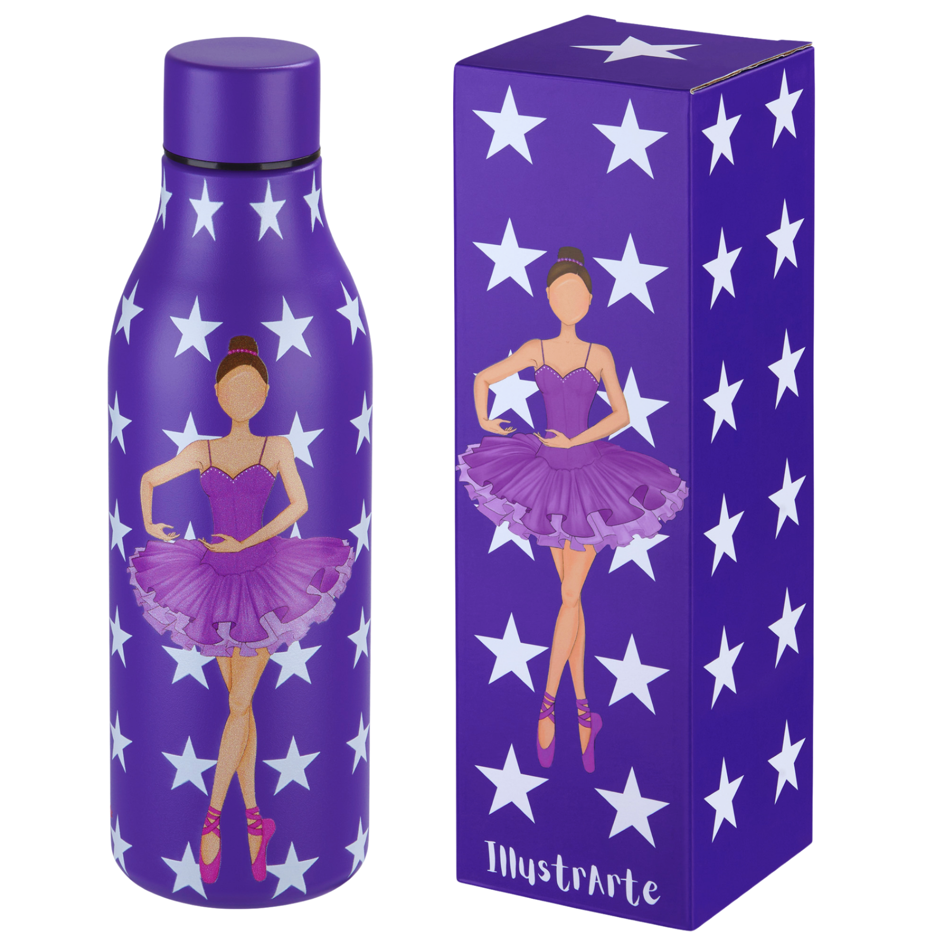 a bottle with a picture of a ballerina on it