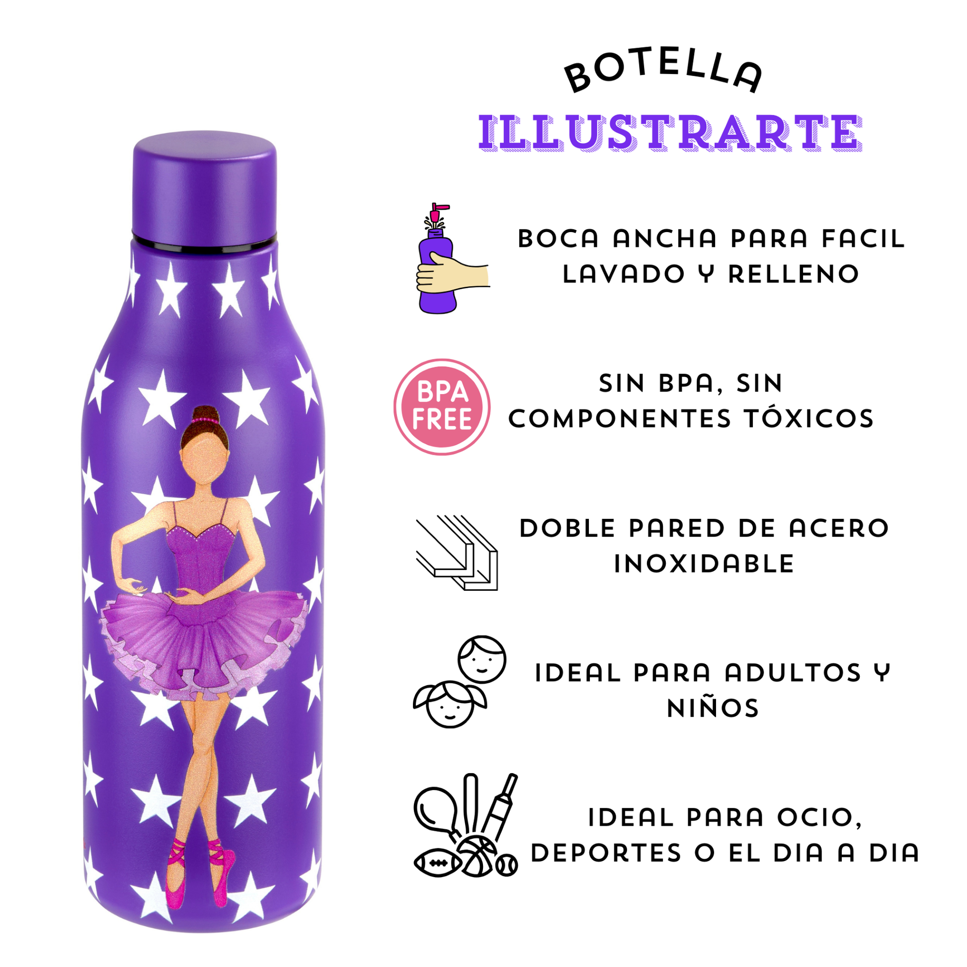 a bottle with a picture of a ballerina on it