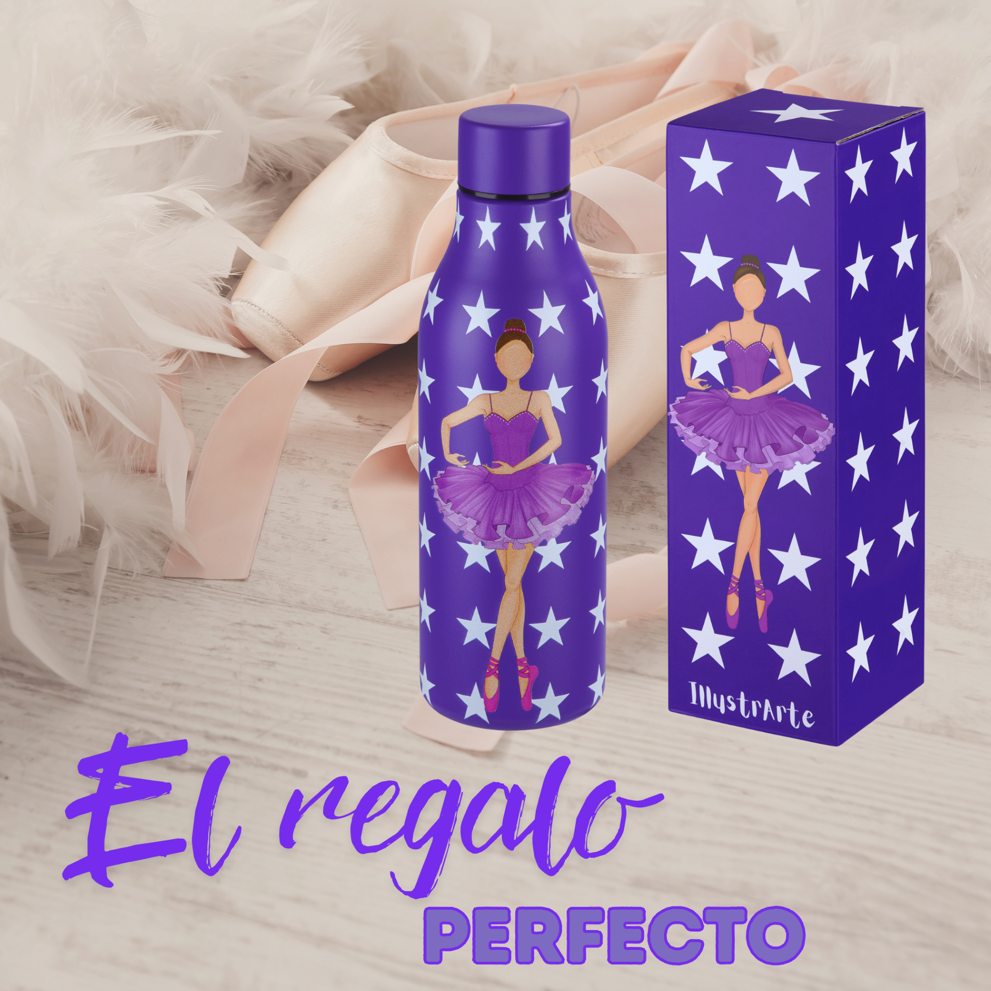 a bottle with a picture of a ballerina on it