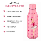 a pink bottle with a picture of a ballerina on it