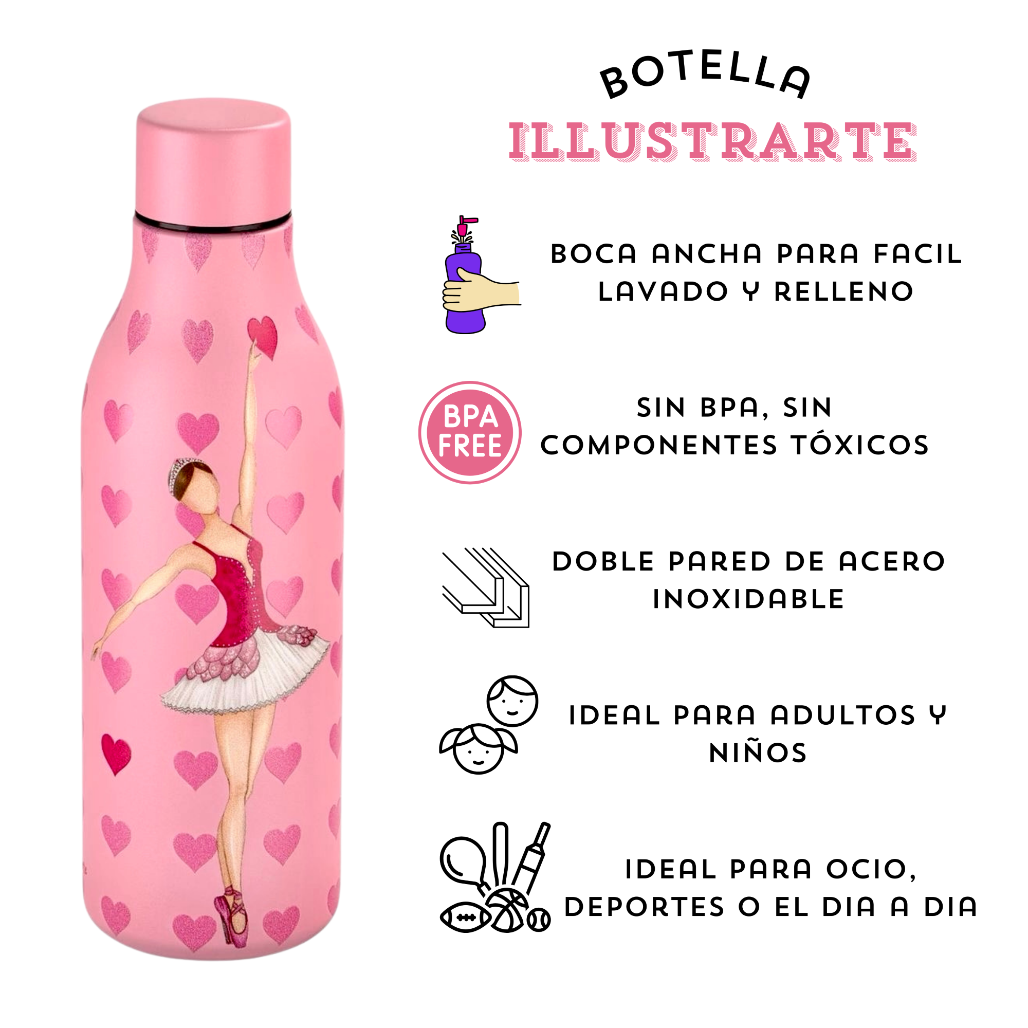 a bottle with a picture of a ballerina on it