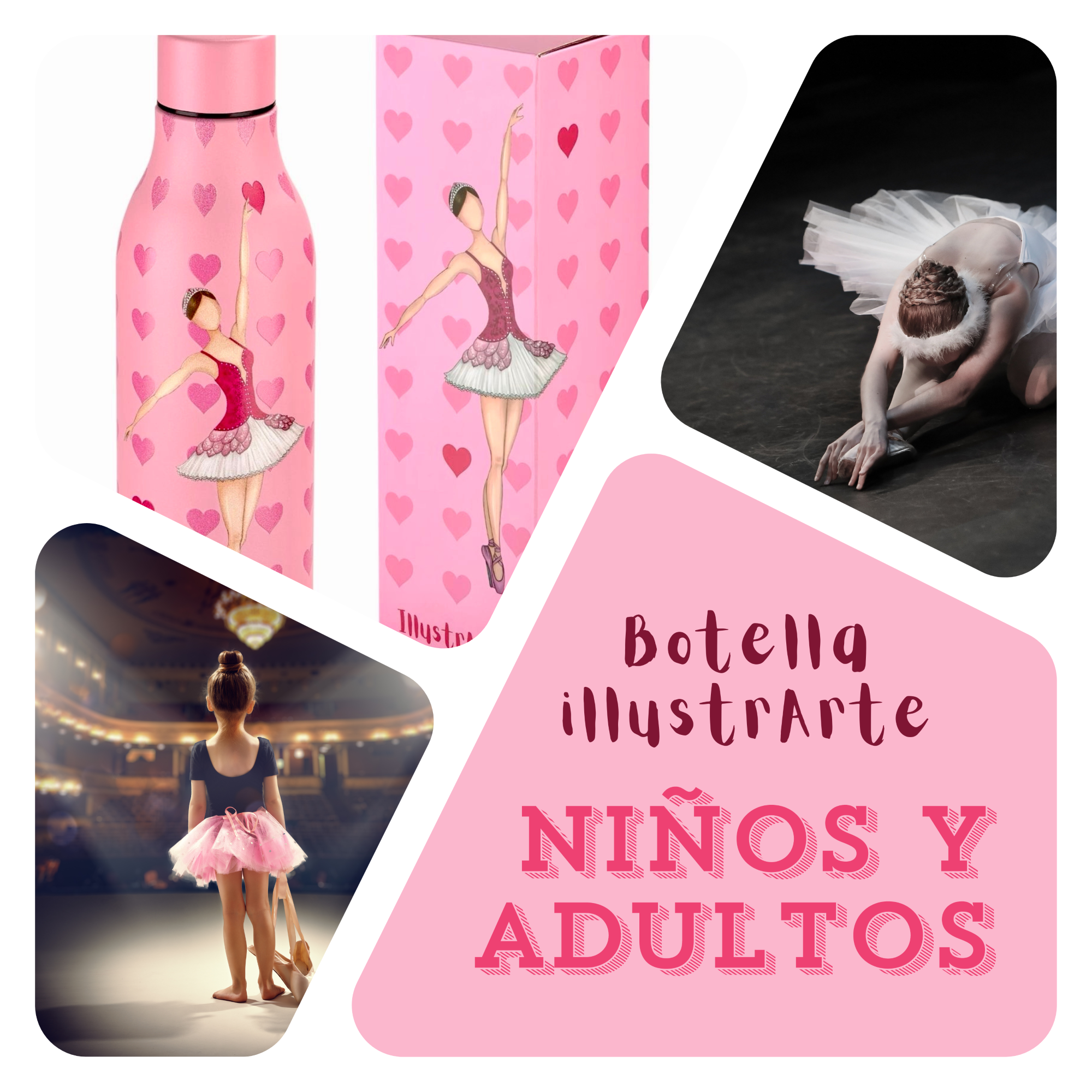 a collage of photos with a woman in a tutu and a man in