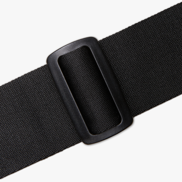 a black belt with a metal buckle on it