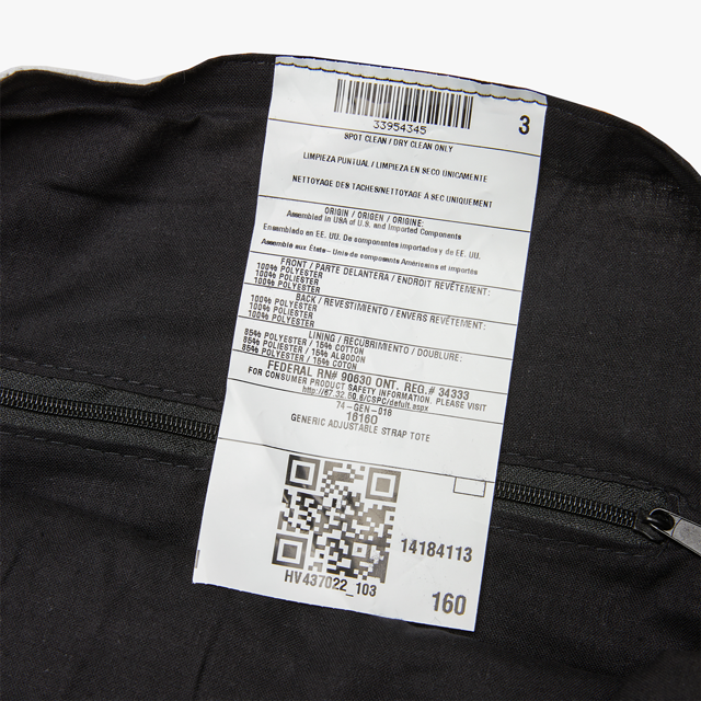 a close up of a label on a jacket