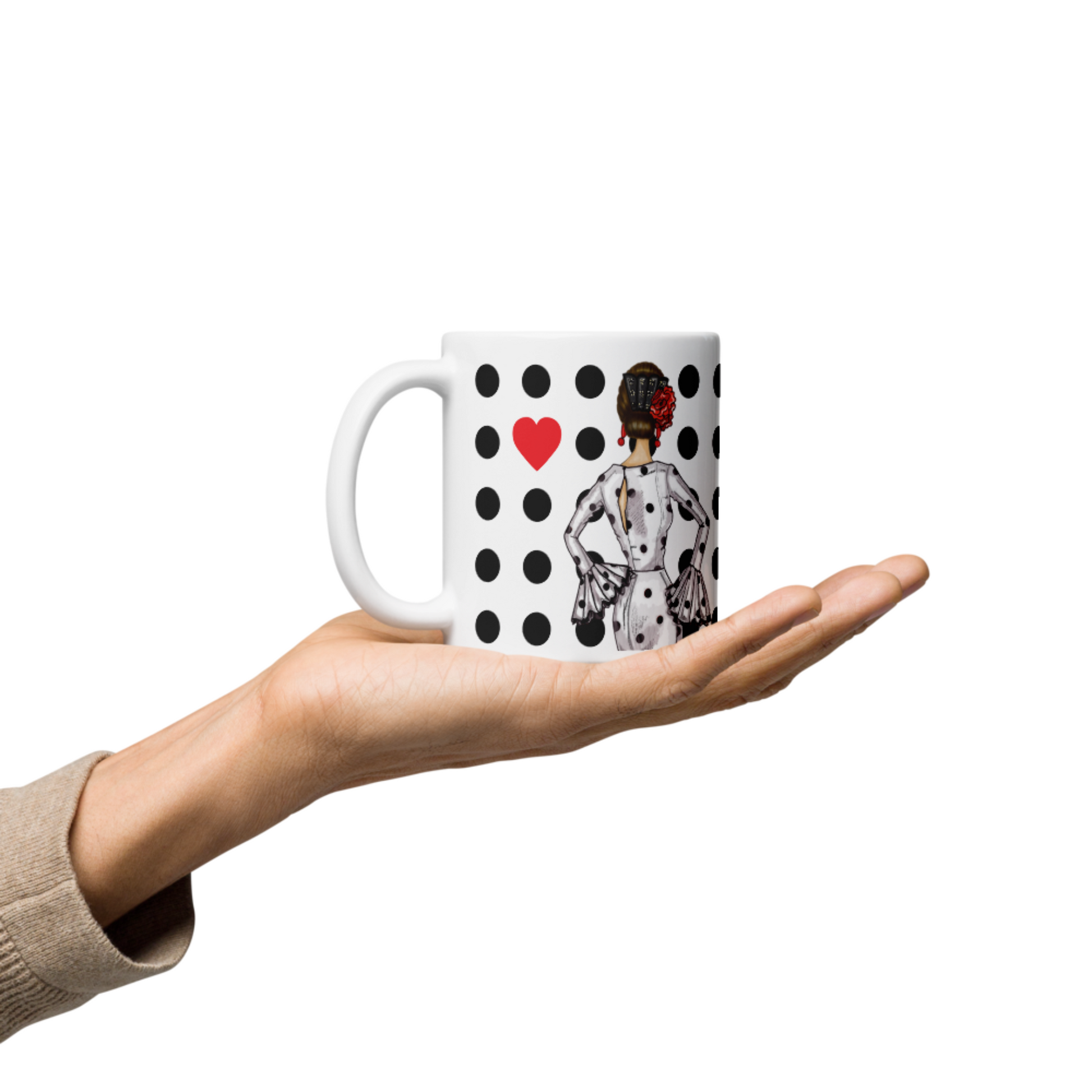 Taza resistente de cerámica de 350ml con diseño artístico de flamenco, perfecta para el hogar o la oficina.