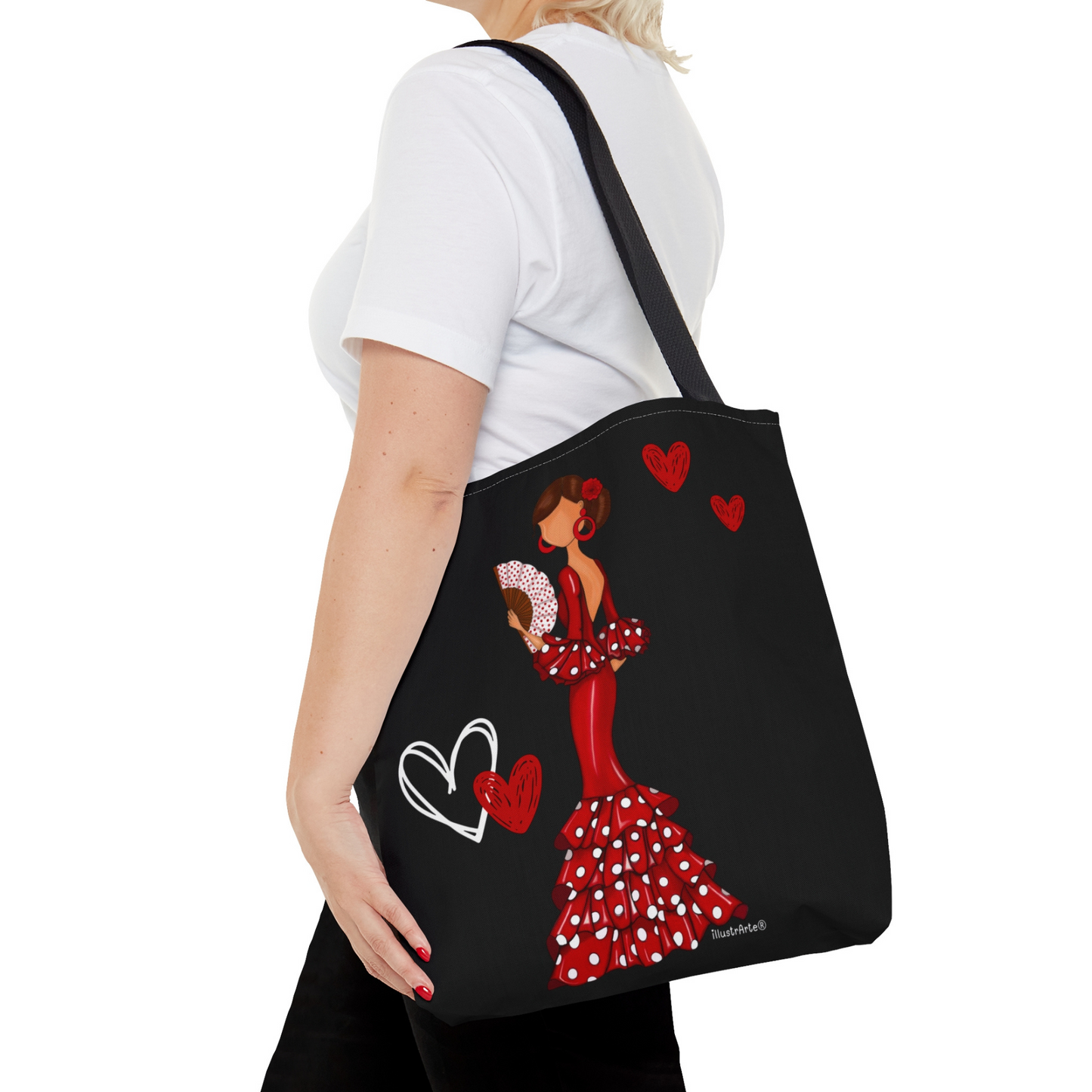 Pack Bolsa “Pepa” Málaga liso + Cuaderno “Pepa” – Set flamenco con mucho arte illustrArte