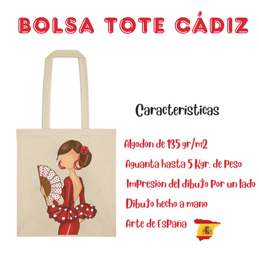 👜 Pepa Flamenca Tote Bag – 135 g/m² cotton – long handles – 38 x 42 cm – 5 kg