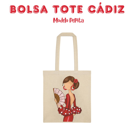 👜 Pepa Flamenca Tote Bag – 135 g/m² cotton – long handles – 38 x 42 cm – 5 kg
