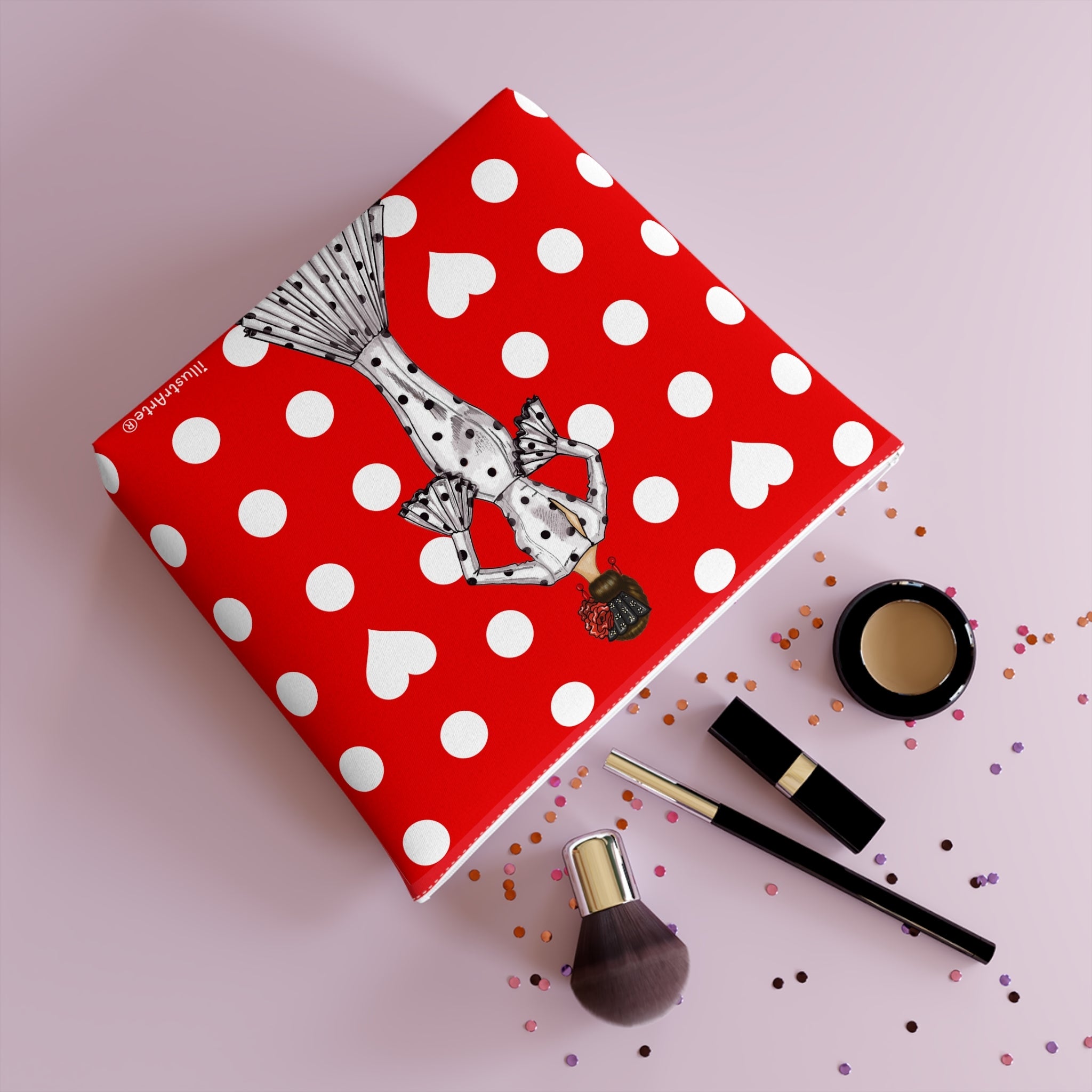 Neceser Flamenca “María Blanco”, bolso impermeable de 25x26 cm, perfecto como regalo para amantes del flamenco y la cultura española.