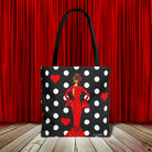 Diseño de doble cara de la bolsa tote flamenca, mostrando la hermosa ilustración de la flamenca María, un accesorio artístico y funcional.