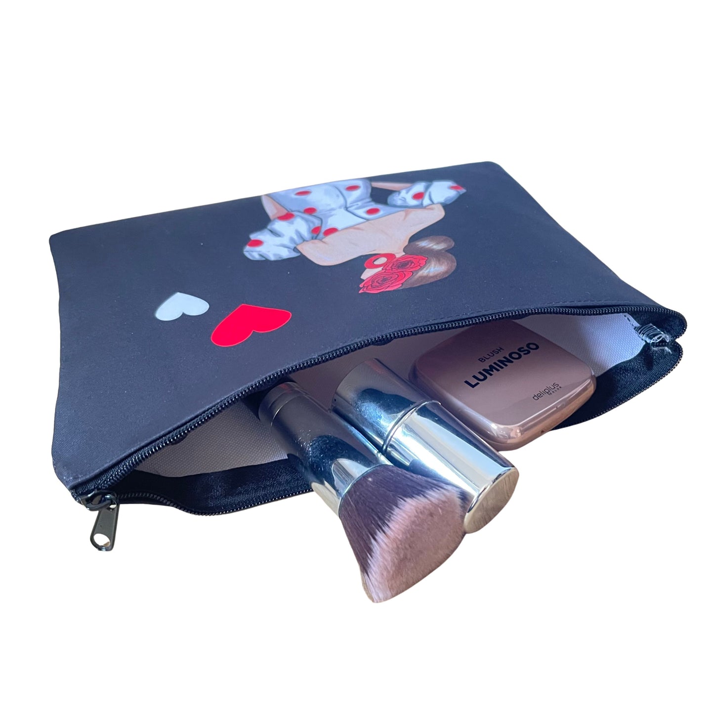 Neceser Granada – Flamenca Maite – doble cara – 22x17 cm – impermeable – fondo negro – viaje/aseo