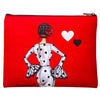 Granada “Flamenca María Blanco” Toiletry Bag or Case – Double-Sided Design – Red Background with White Polka Dots – 22x17 cm – Waterproof – Toiletry Bag, Makeup Bag or School Supplies