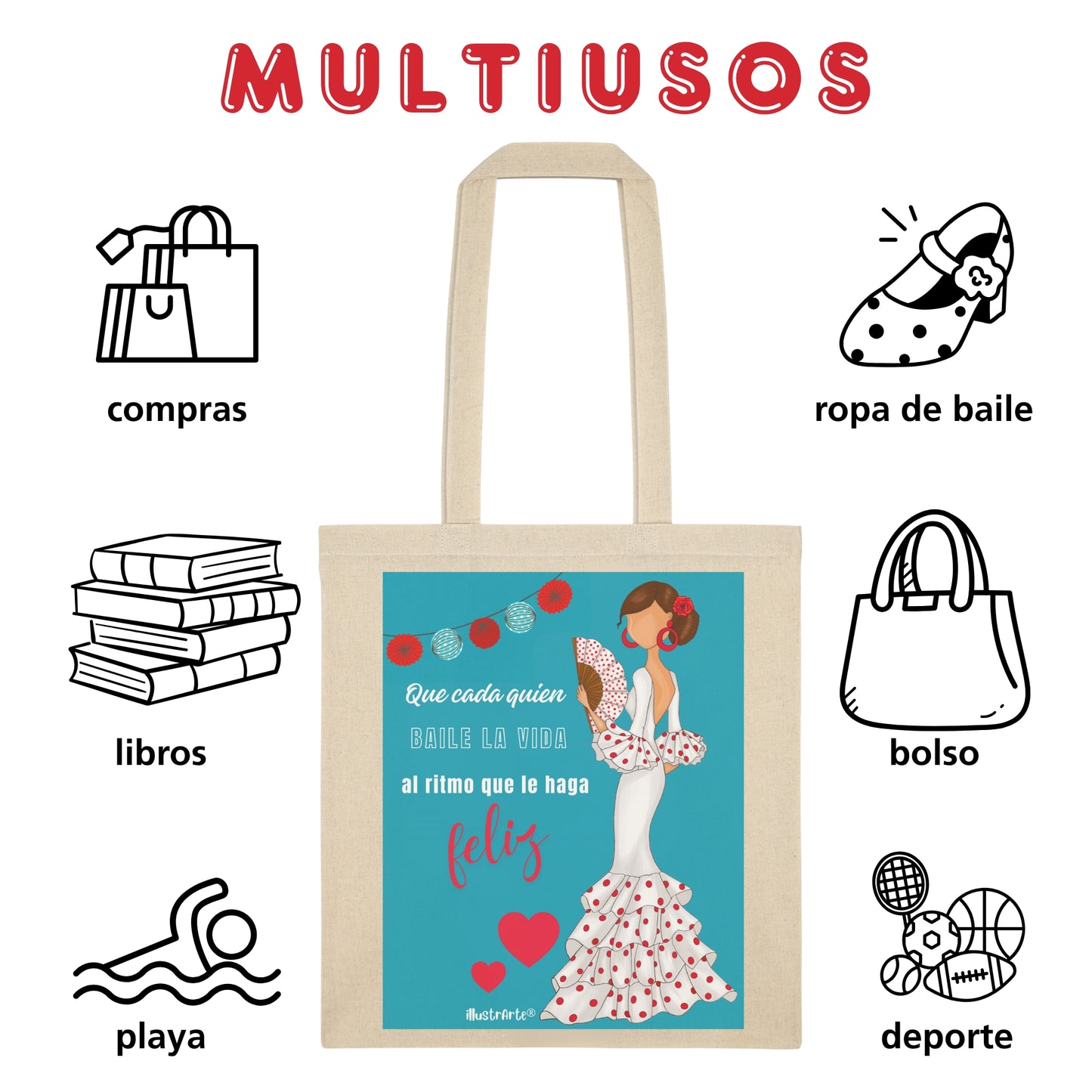 Pack Regalo Flamenca Pepa Feliz – Botella Térmica Roja + Bolsa Cádiz + Neceser Granada