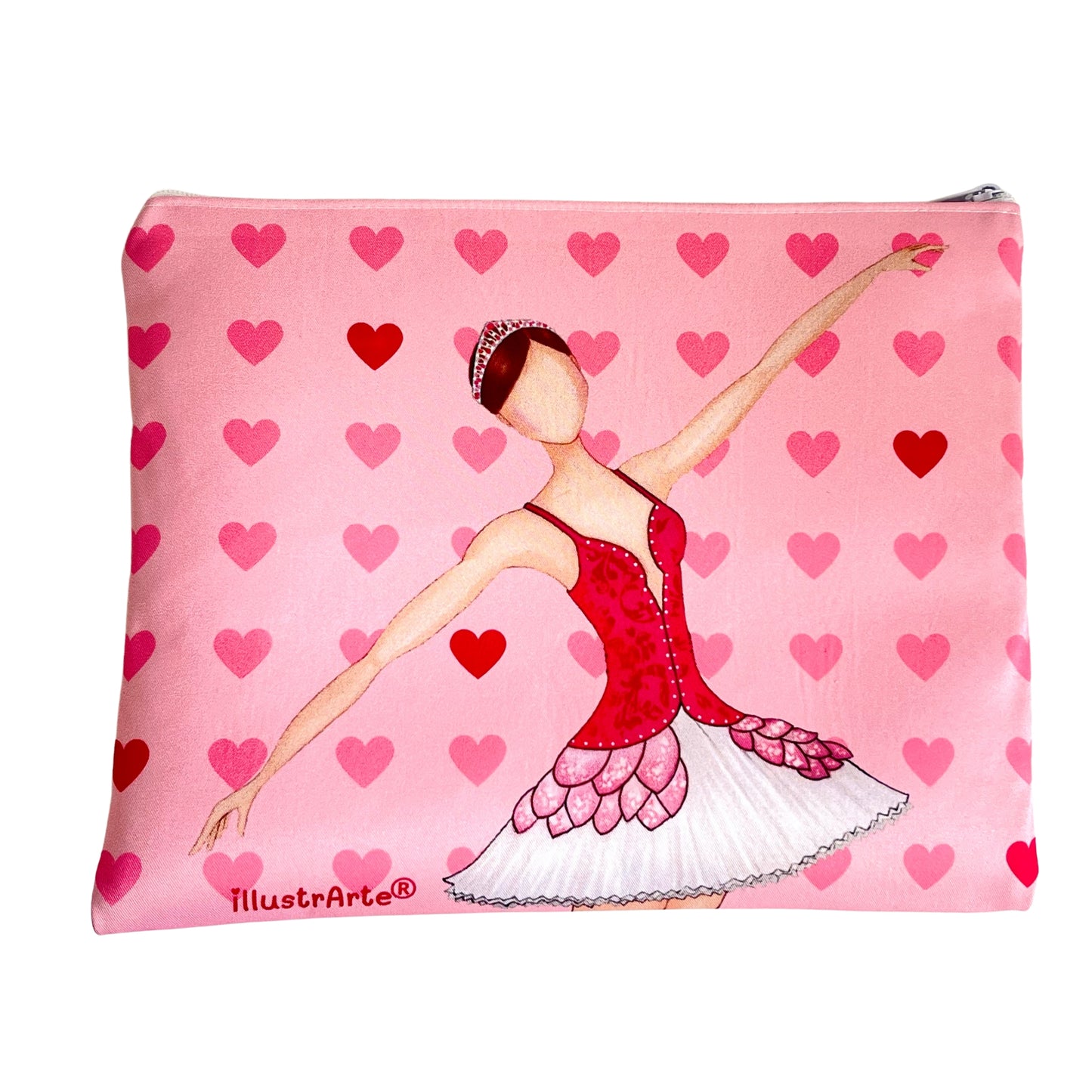 Neceser o Estuche Granada Bailarina “Mariela” – Diseño Doble Cara – Fondo Blanco con Lunares Negros – 22x17 cm – Impermeable – Bolsa de Aseo, Maquillaje o Material Escolar