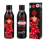illustrArte flamenco thermal bottle 500 ml – Macarena design – bottle with its gift box