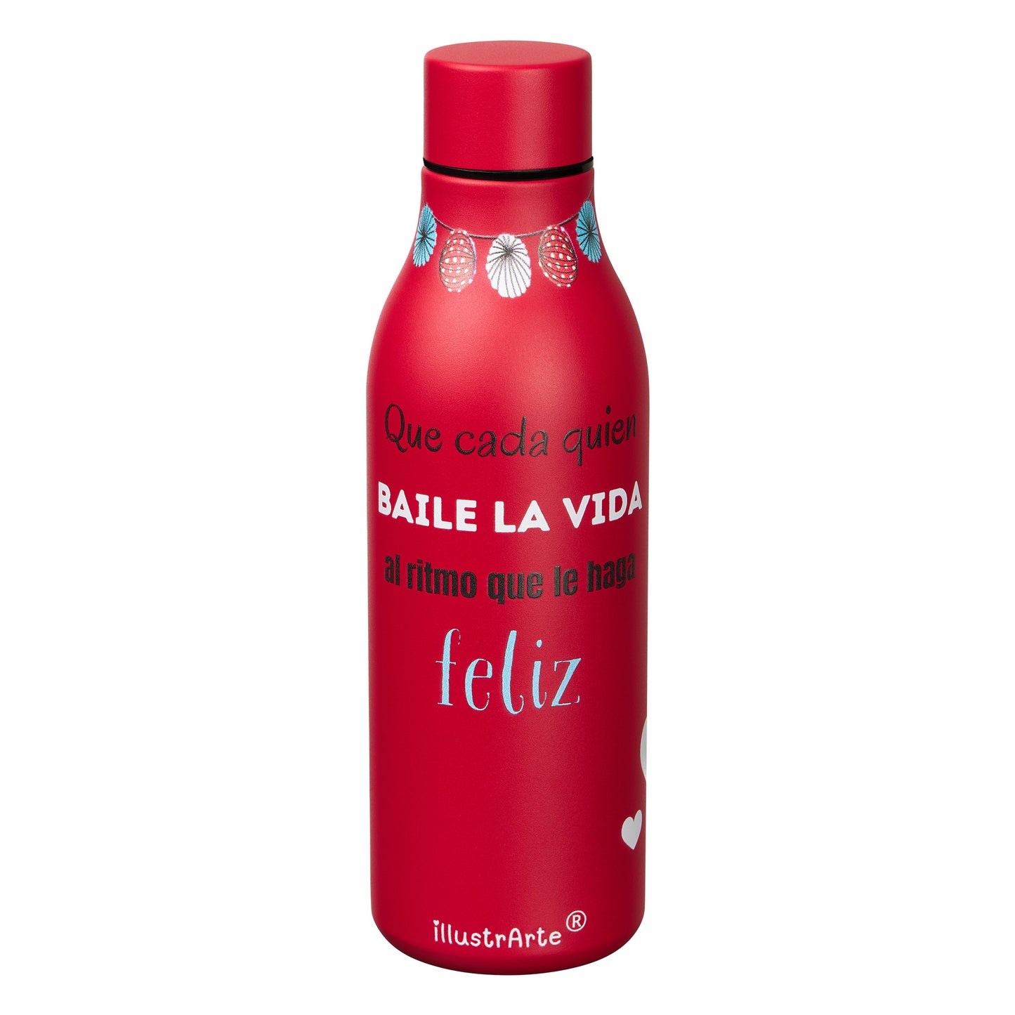 Pack Regalo Flamenca Pepa Feliz – Botella Térmica Roja con Vestido Blanco + Neceser Granada “Pepa Feliz Fondo Turquesa”