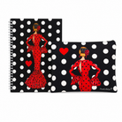 Pack estuche 22x17 cm y libreta 17x24 cm, diseño María Rojo Lunares
