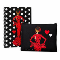 Pencil Case + Flamenco Notebook Set – Gift Boxed